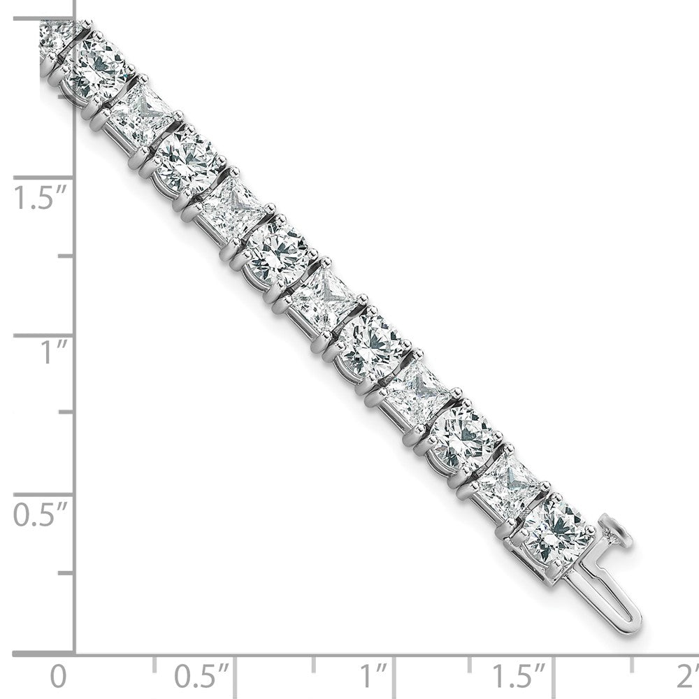 14K White Gold Wg Vs/Si+ G+ Lab Grown Princess And Round Diamond Tennis Bracelet