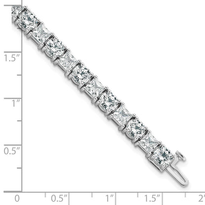 14K White Gold Wg Vs/Si+ G+ Lab Grown Princess And Round Diamond Tennis Bracelet