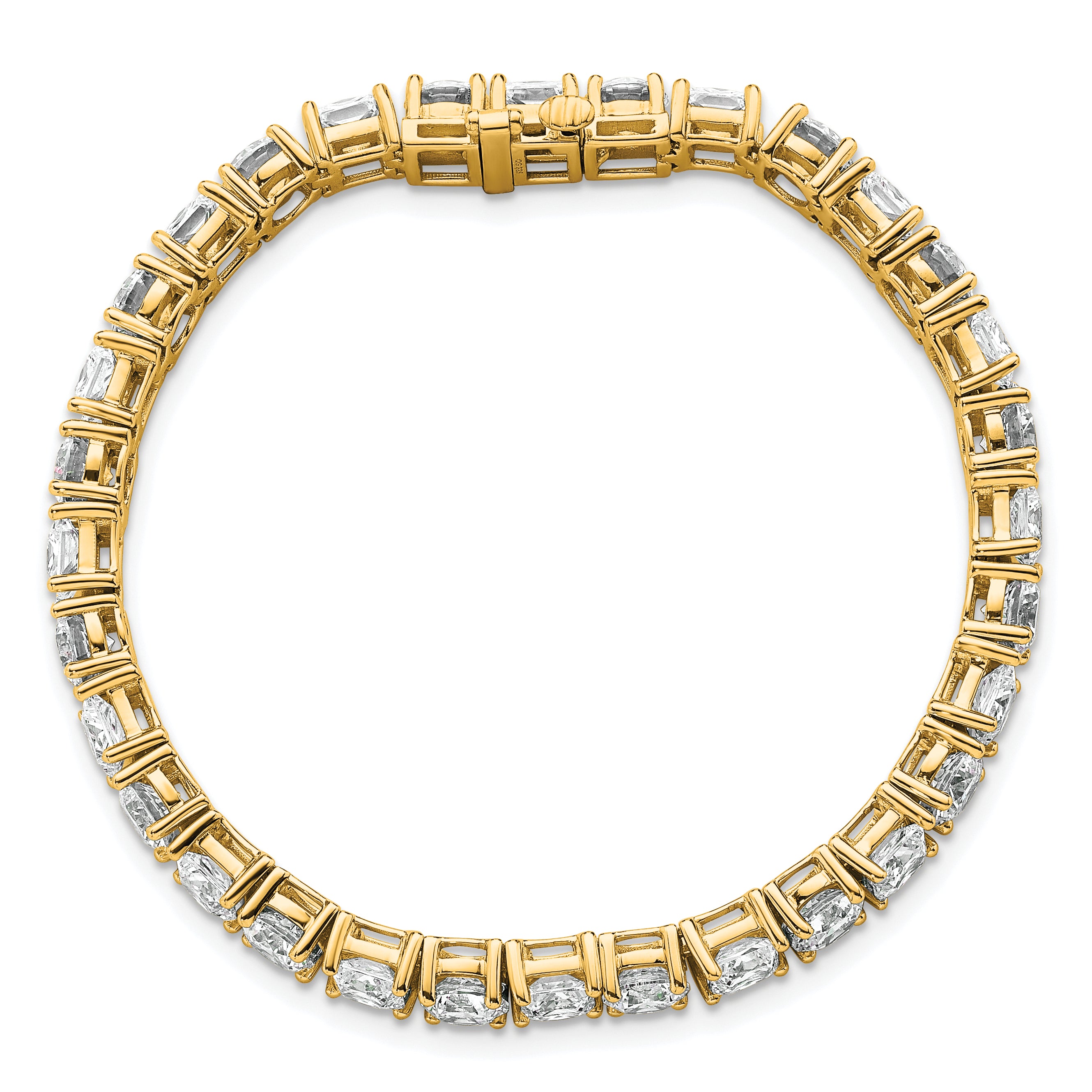 14K Yellow Gold Vs/Si+ G+ Lab Grown Princess And Round Diamond Tennis Bracelet