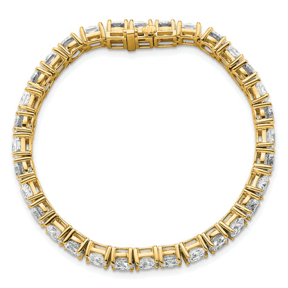 14K Yellow Gold Vs/Si+ G+ Lab Grown Princess And Round Diamond Tennis Bracelet