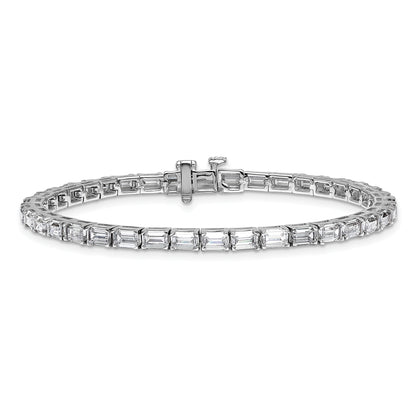 14K White Gold Cert. Lab Grown Diamond Vs/Si Fgh Emerald Tennis Bracelet