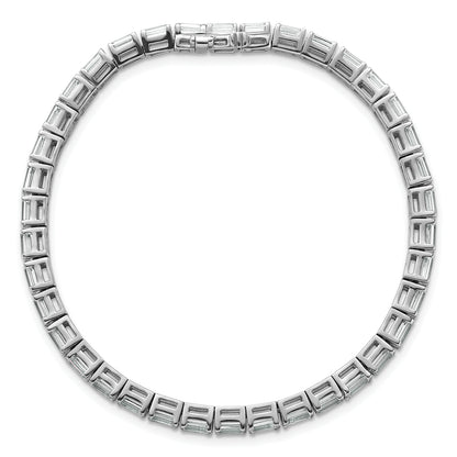 14K White Gold Lab Grown Diamond Vs/Si+ G+ Emerald Tennis Bracelet