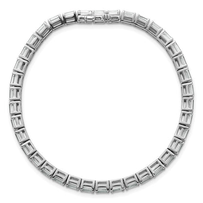 14K White Gold Lab Grown Diamond Vs+ F+ Emerald Tennis Bracelet