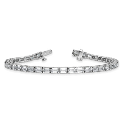 14K White Gold Lab Grown Diamond Vs/Si+ G+ Emerald Tennis Bracelet