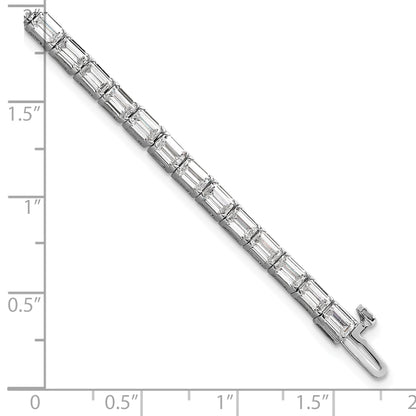 14K White Gold Lab Grown Diamond Vs/Si+ G+ Emerald Tennis Bracelet