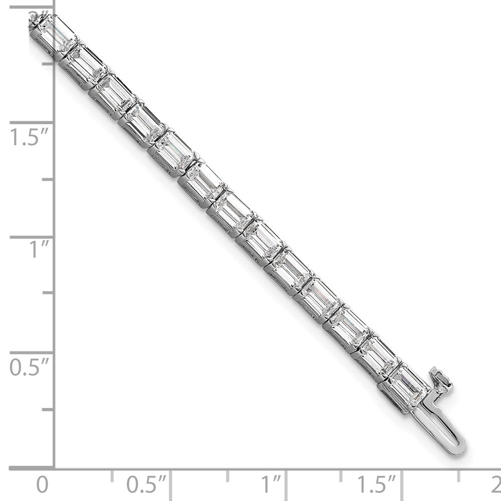 14K White Gold Lab Grown Diamond Vs/Si+ G+ Emerald Tennis Bracelet