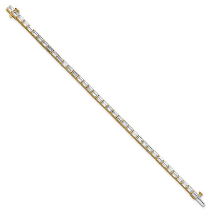 14K Yellow Gold Cert. Lab Grown Diamond Vs/Si Fgh Emerald Tennis Bracelet