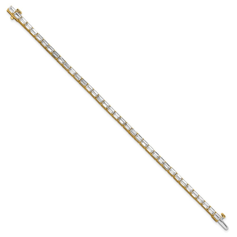 14K Yellow Gold Cert. Lab Grown Diamond Vs/Si Fgh Emerald Tennis Bracelet