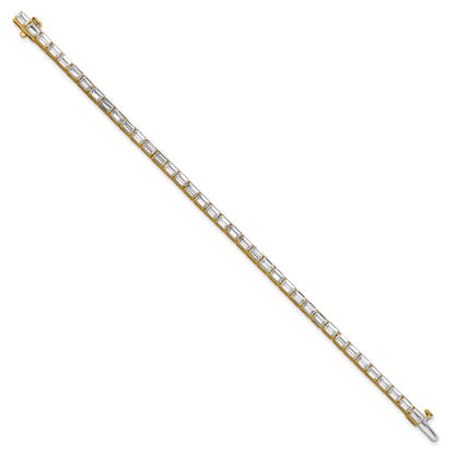 14K Yellow Gold Cert. Lab Grown Diamond Vs/Si Fgh Emerald Tennis Bracelet