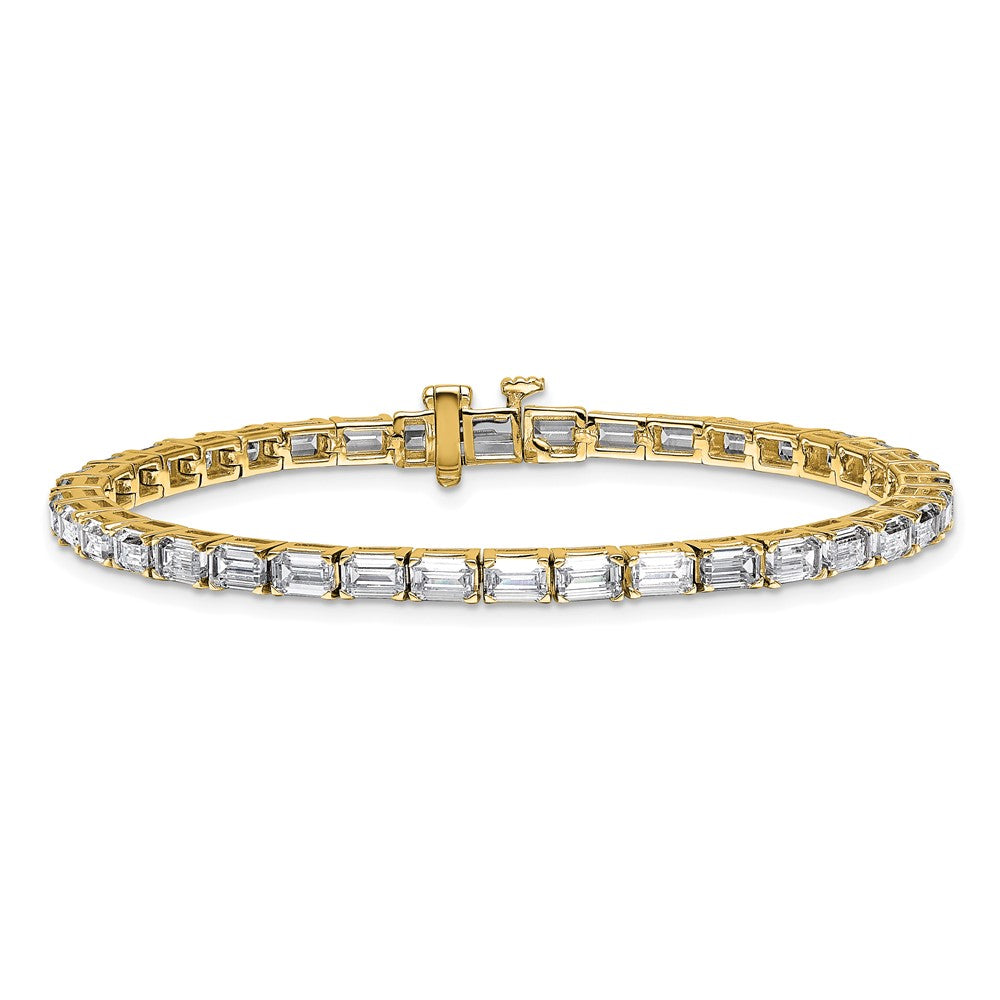 14K Yellow Gold Lab Grown Diamond Vs/Si+ G+ Emerald Tennis Bracelet