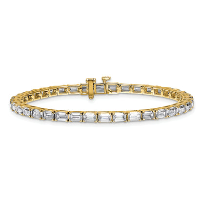14K Yellow Gold Cert. Lab Grown Diamond Vs/Si Fgh Emerald Tennis Bracelet