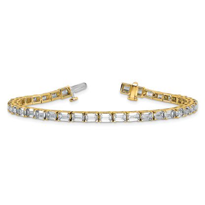 14K Yellow Gold Cert. Lab Grown Diamond Vs/Si Fgh Emerald Tennis Bracelet