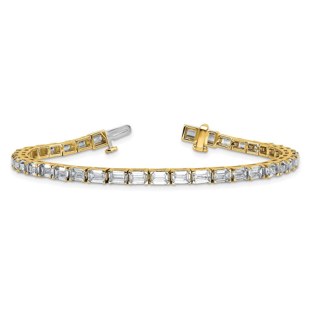 14K Yellow Gold Cert. Lab Grown Diamond Vs/Si Fgh Emerald Tennis Bracelet
