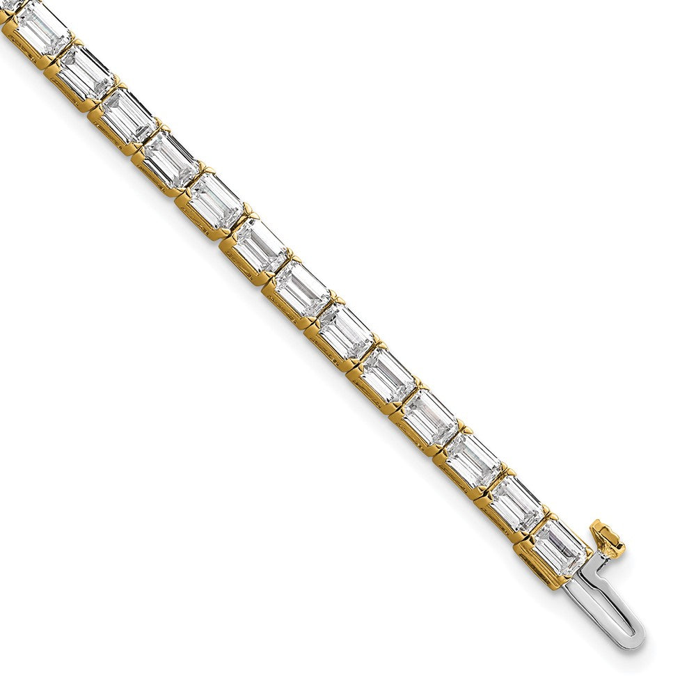 14K Yellow Gold Cert. Lab Grown Diamond Vs/Si Fgh Emerald Tennis Bracelet