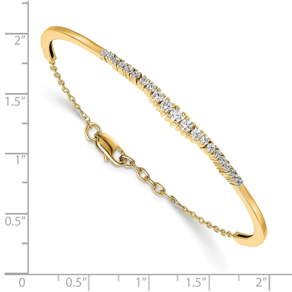 14K Yellow Gold 3/4 Carat Lab Grown Diamond Vs/Si+ G+ Graduated Bangle Bracelet