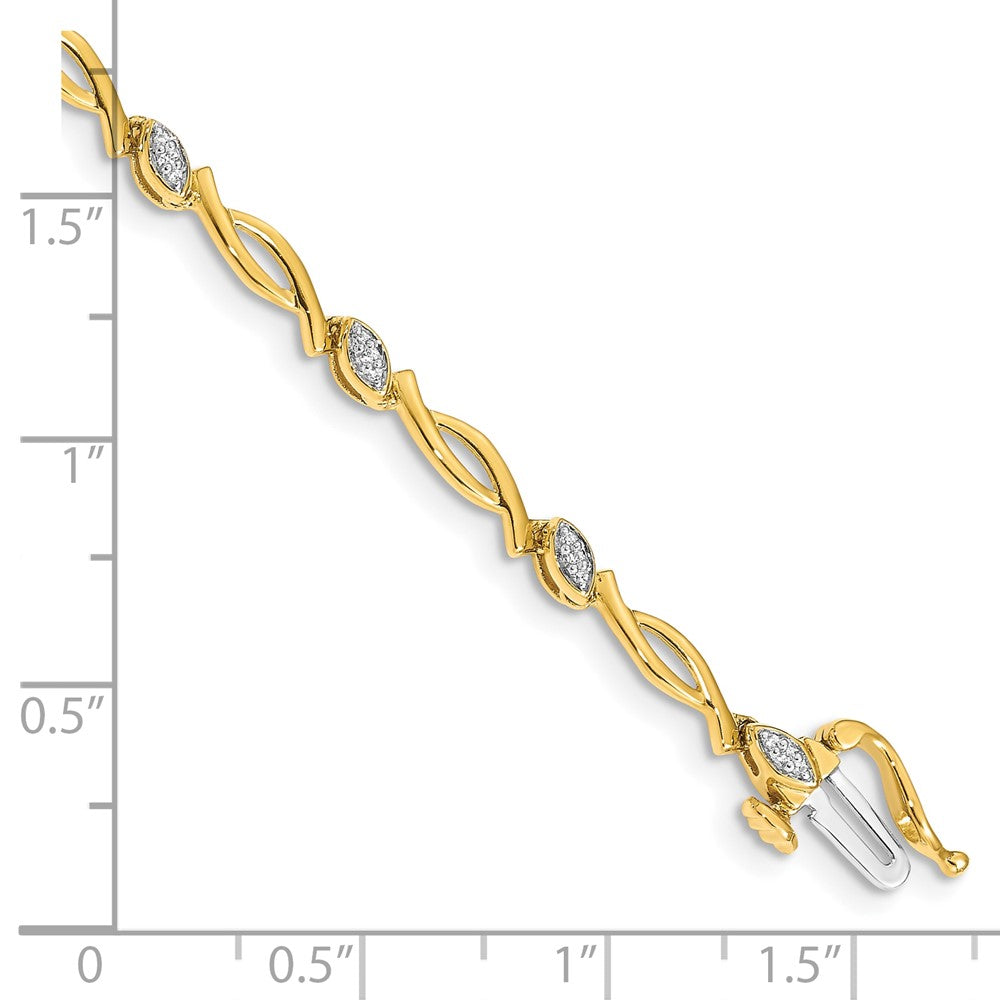 10K Yellow Gold Diamond Bracelet