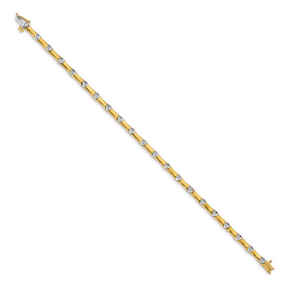 14k Two-Tone 1/4 Ct. Lab Grown Diamond VS/SI+ G+ 7.5 inch Bracelet