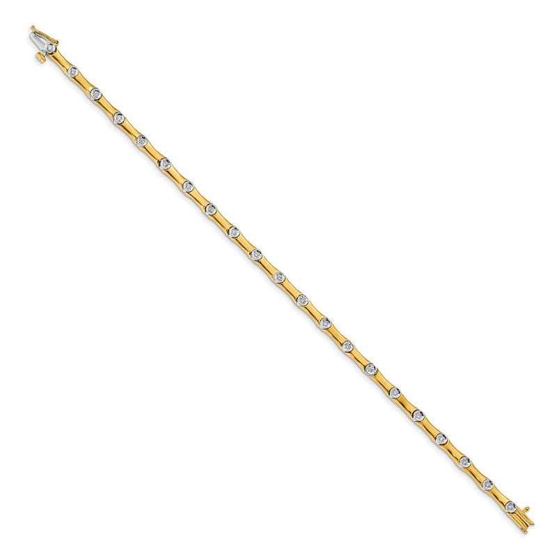 14k Two-Tone 1/4 Ct. Lab Grown Diamond VS/SI+ G+ 7.5 inch Bracelet