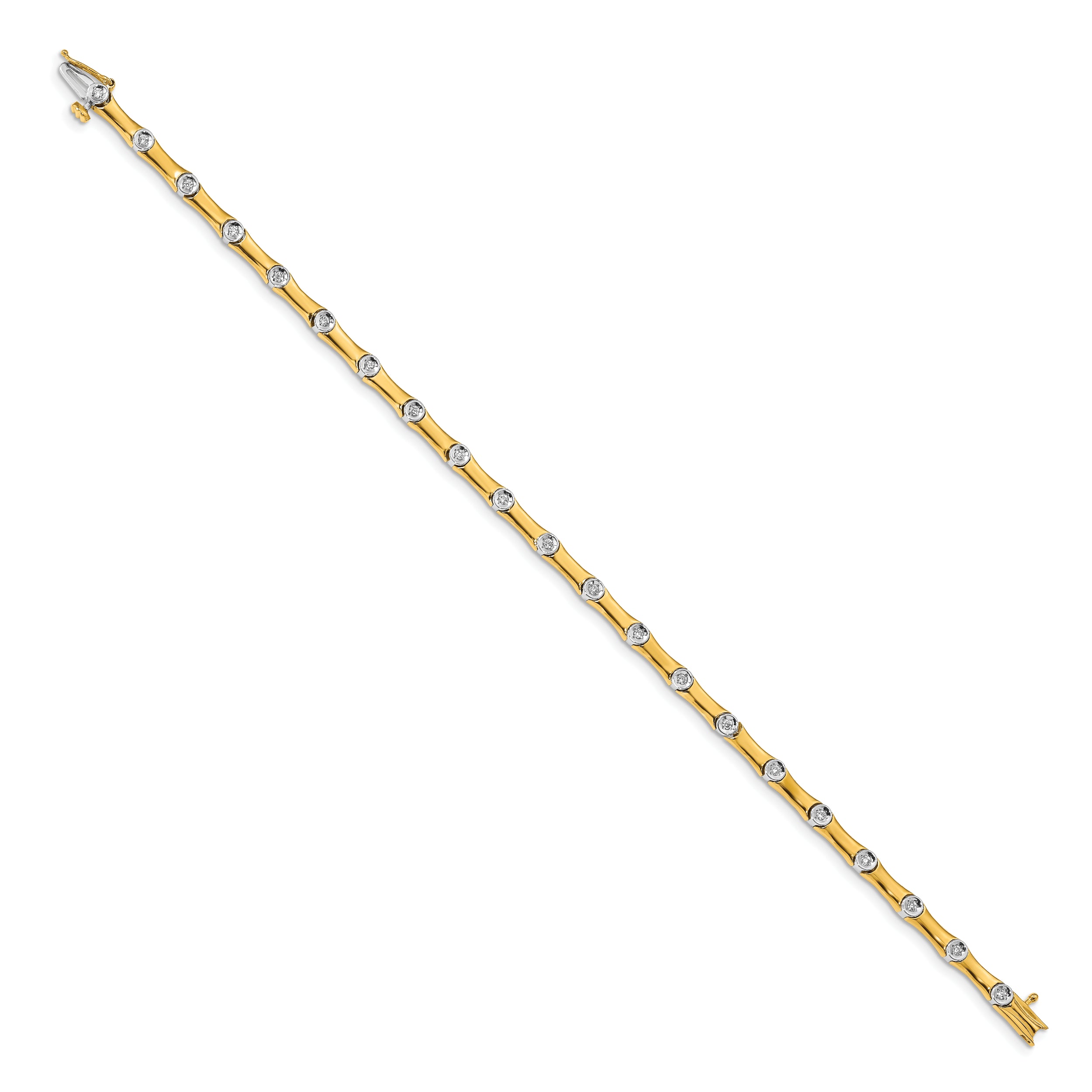 14k Two-Tone 1/4 Ct. Lab Grown Diamond VS/SI+ G+ 7.5 inch Bracelet