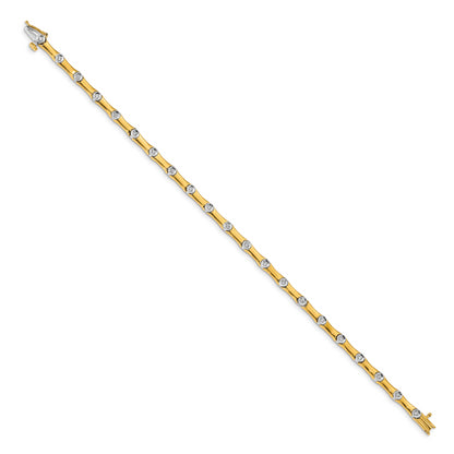 14k Two-Tone 1/4 Ct. Lab Grown Diamond VS/SI+ G+ 7.5 inch Bracelet