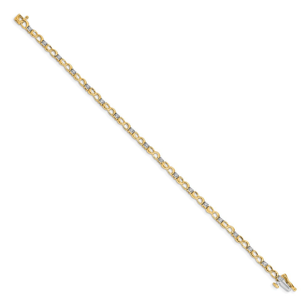 10K Yellow Gold Diamond Figure 8 Link Bracelet