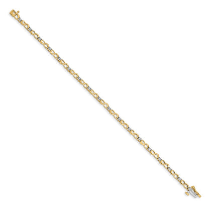 10K Yellow Gold Diamond Figure 8 Link Bracelet