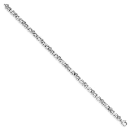 14k White Gold 1 Ct. Lab Grown Diamond VS/SI+ G+ 7 inch Flower Infinity Bracelet