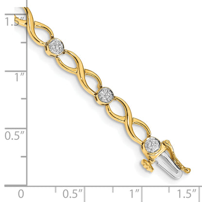 10K Yellow Gold Diamond Infinity Bracelet
