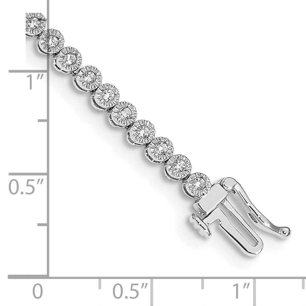14k White Gold 1 Ct. Lab Grown Diamond VS/SI+ G+ 7 inch Fancy Tennis Bracelet