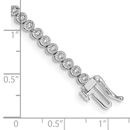 14k White Gold 1 Ct. Lab Grown Diamond VS/SI+ G+ 7 inch Fancy Tennis Bracelet