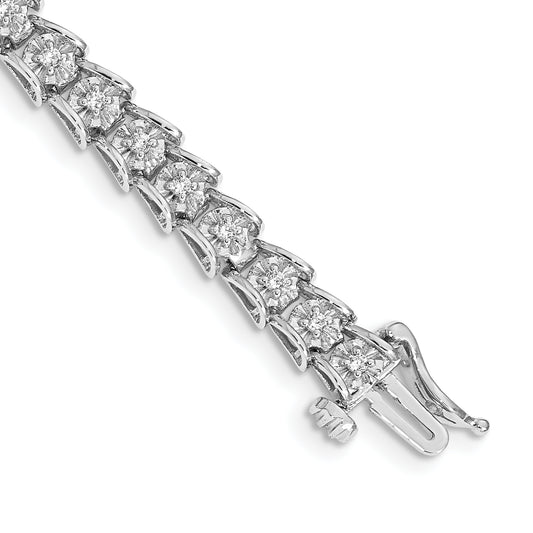 14k White Gold 5/8 Ct. Lab Grown Diamond VS/SI+ G+ 7.5 inch Fancy Bracelet