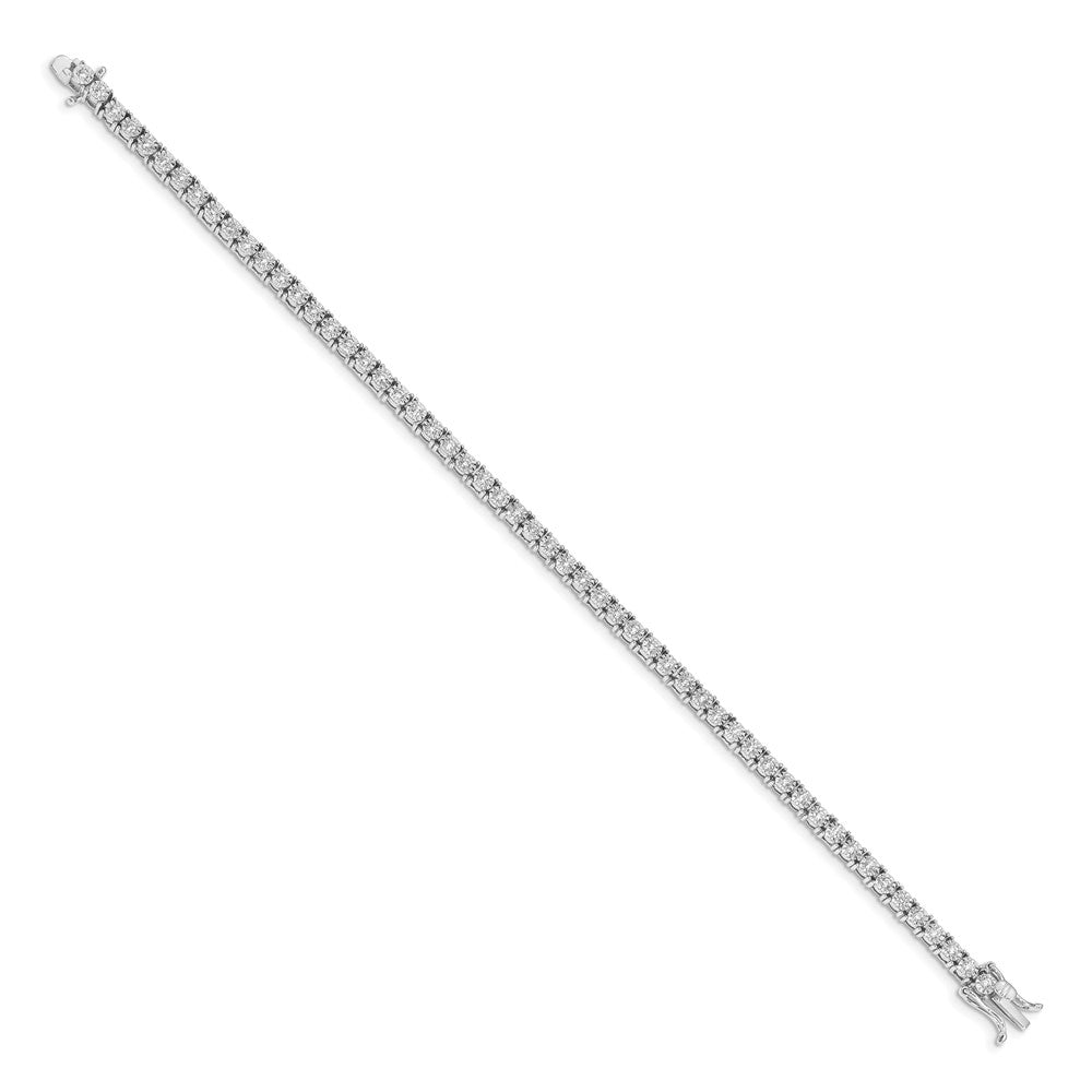 14k White Gold 1 Ct. Lab Grown Diamond VS/SI+ G+ 7 inch Illusion Setting Bracelet