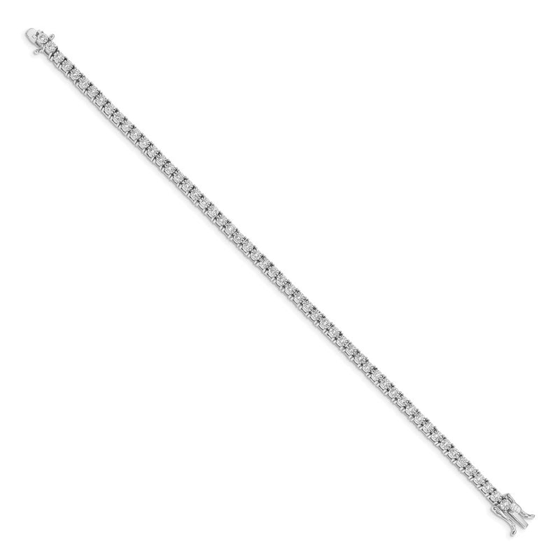 14k White Gold 1 Ct. Lab Grown Diamond VS/SI+ G+ 7 inch Illusion Setting Bracelet