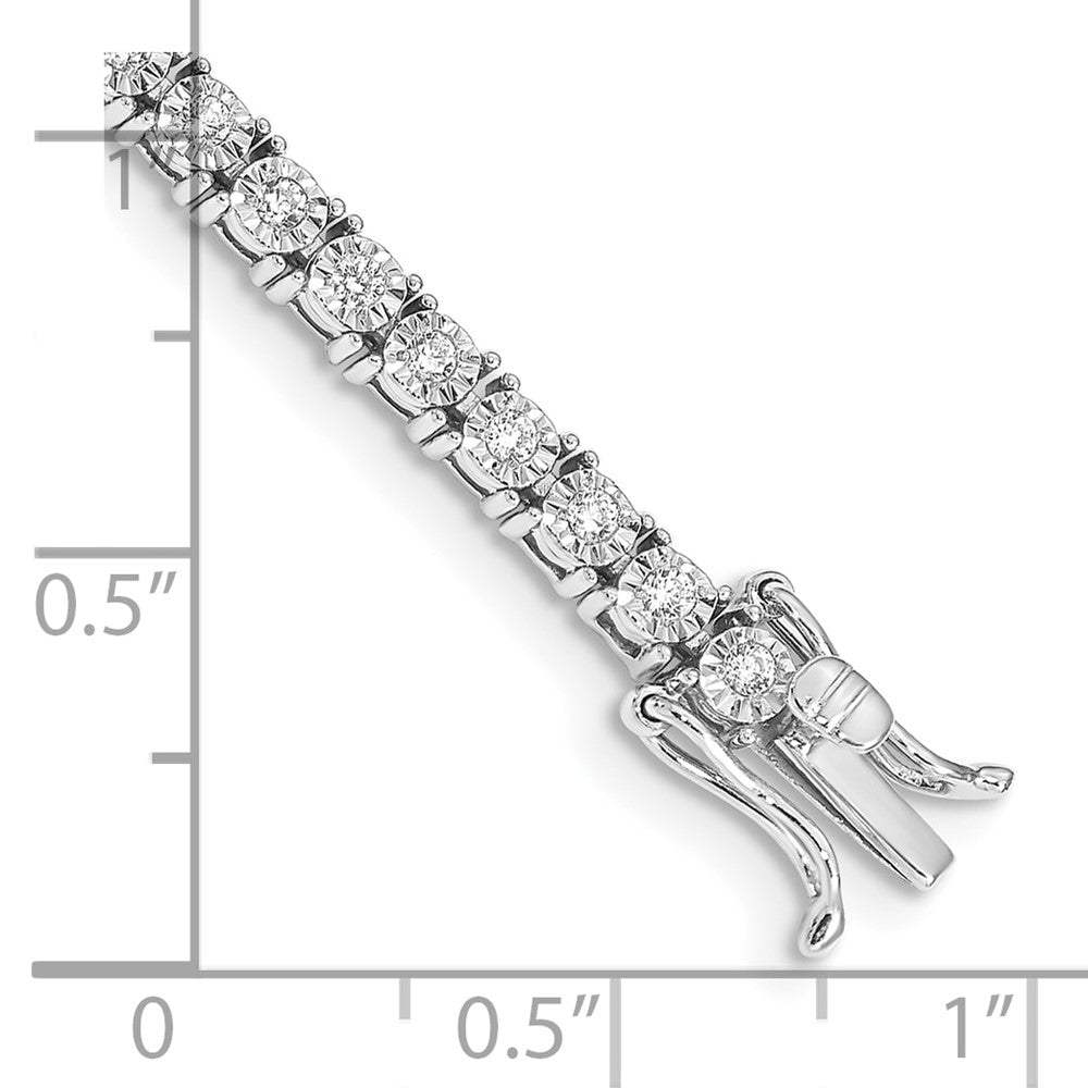 14k White Gold 1 Ct. Lab Grown Diamond VS/SI+ G+ 7 inch Illusion Setting Bracelet
