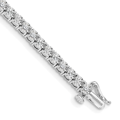 14k White Gold 2 Ct. Lab Grown Diamond VS/SI+ G+ 7 inch Illusion Setting Bracelet