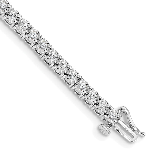 14k White Gold 2 Ct. Lab Grown Diamond VS/SI+ G+ 7 inch Illusion Setting Bracelet