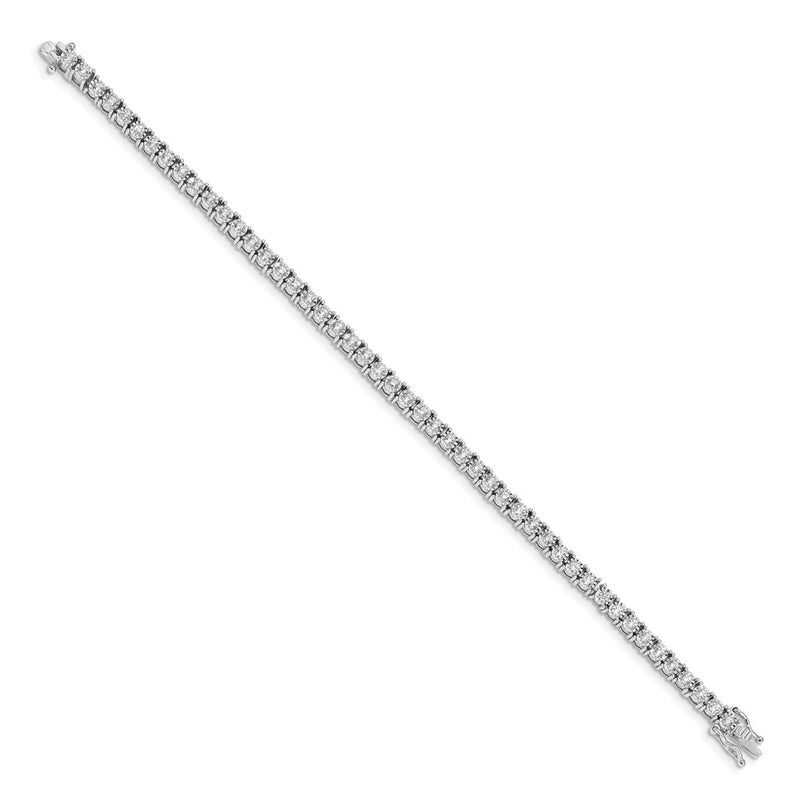 14k White Gold 2 Ct. Lab Grown Diamond VS/SI+ G+ 7.5 inch Illusion Setting Bracelet