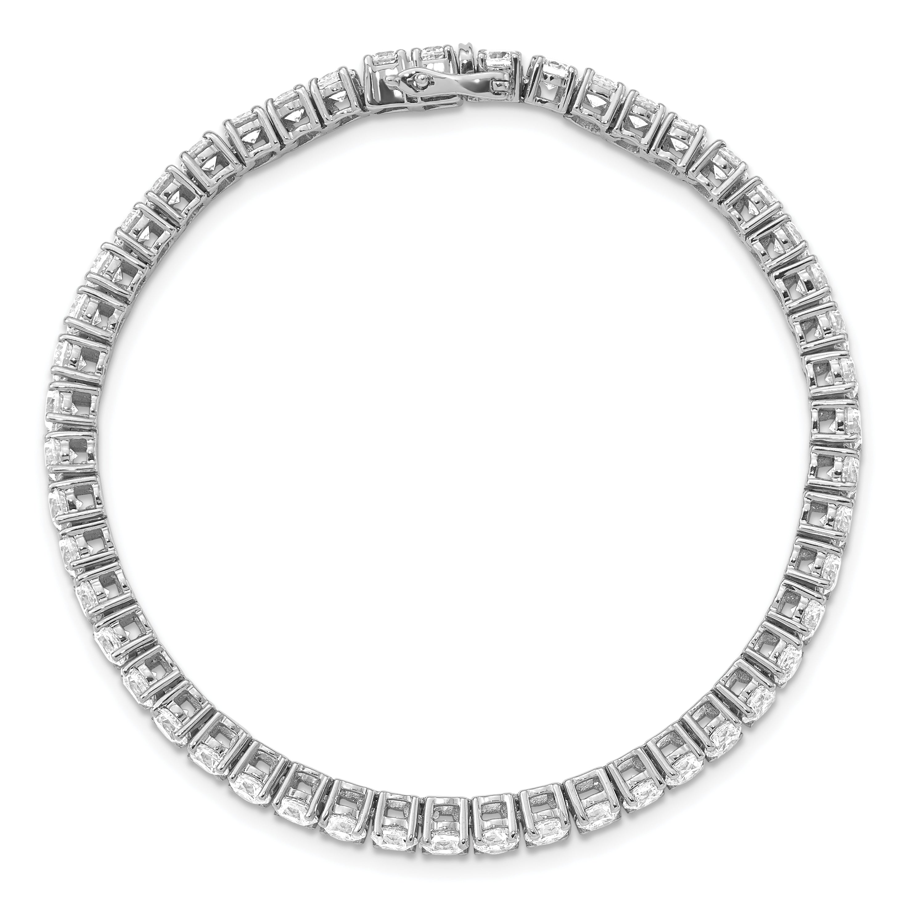 14k White Gold 8 Ct. Lab Grown Diamond VS/SI+ G+ Round Tennis Bracelet