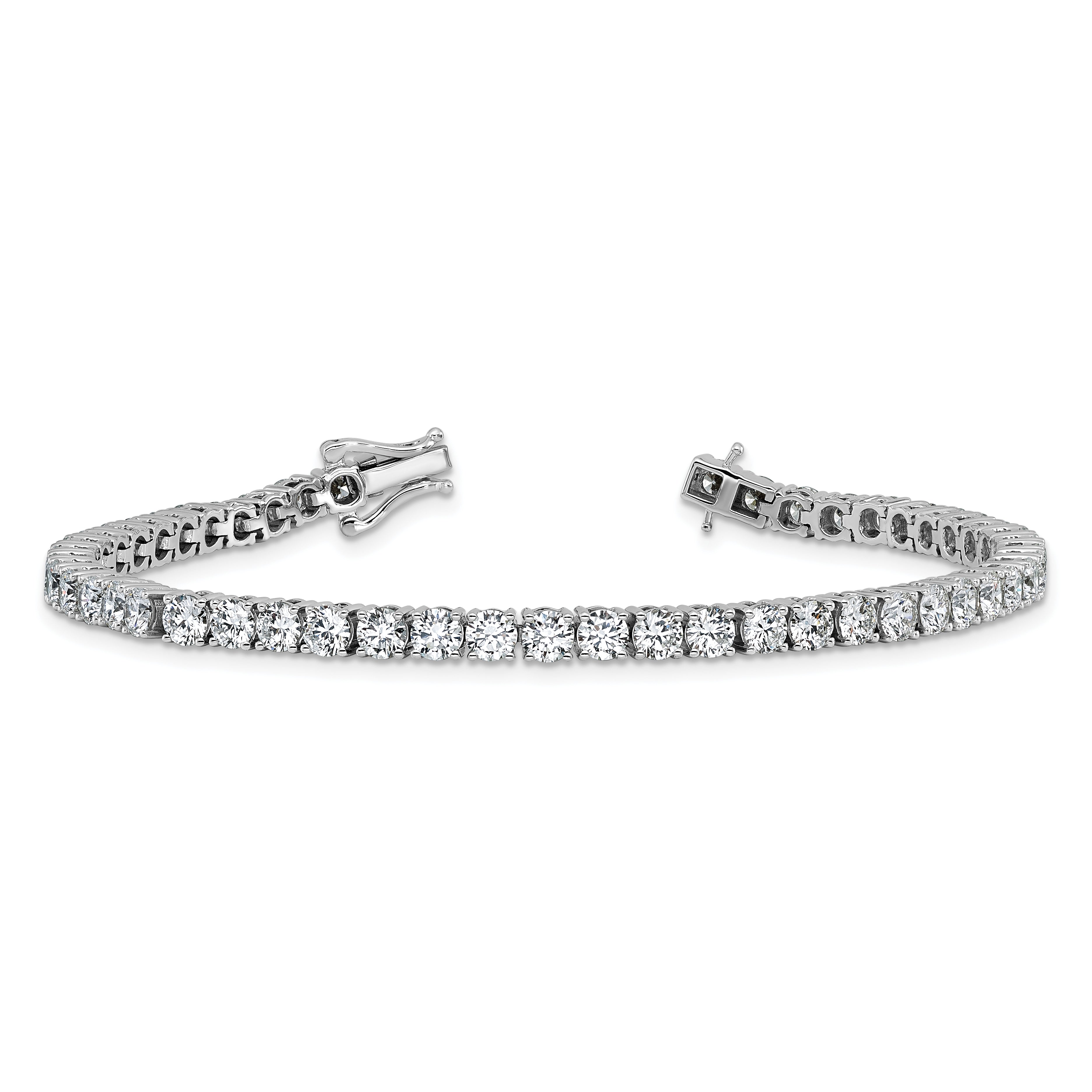 14k White Gold 8 Ct. Lab Grown Diamond VS/SI+ G+ Round Tennis Bracelet