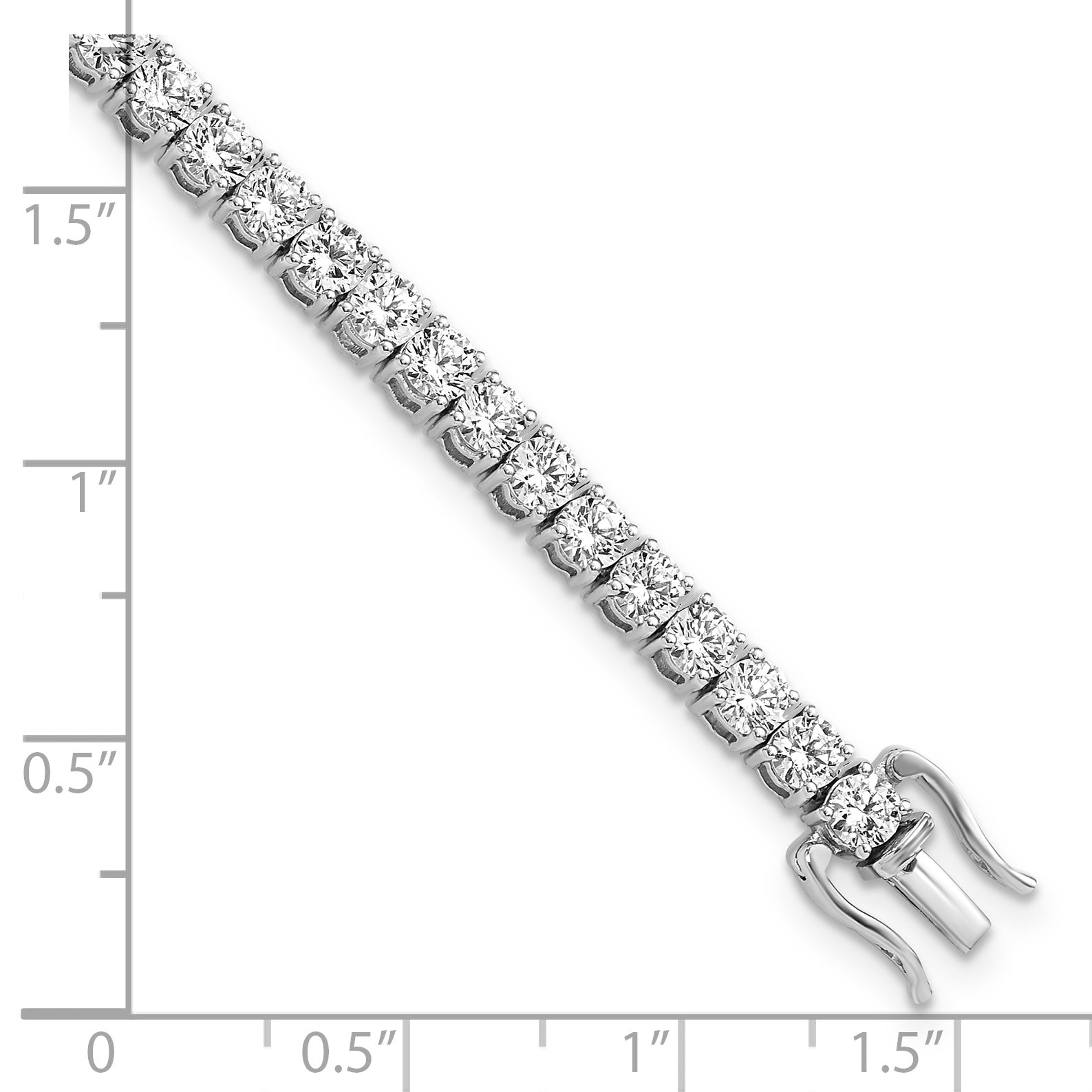 14k White Gold 8 Ct. Lab Grown Diamond VS/SI+ G+ Round Tennis Bracelet