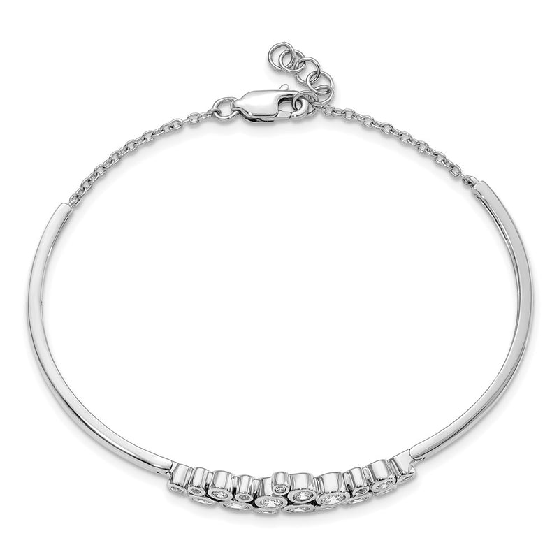 14K White Gold Lab Grown Diamond VS/SI FGH Bangle Bracelet