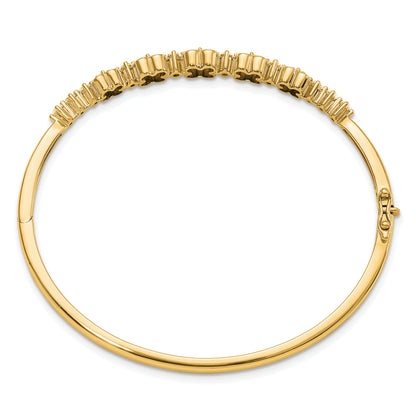 14k Yellow Gold Lab Grown Diamond. VS/SI FGH Created.Yellow Sapphire Bangle Bracelet