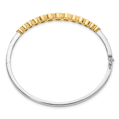 14K Two-Tone Lab Grown Diamond VS/SI FGH Bangle Bracelet