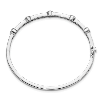 14K White Gold True Origin 1 Carat Lab Grown Diamond Vs D E F Small 6.25 Inch Fancy Bangle