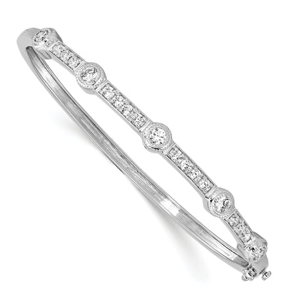 14K White Gold True Origin 1 Carat Lab Grown Diamond Vs D E F Large 8 Inch Fancy Bangle