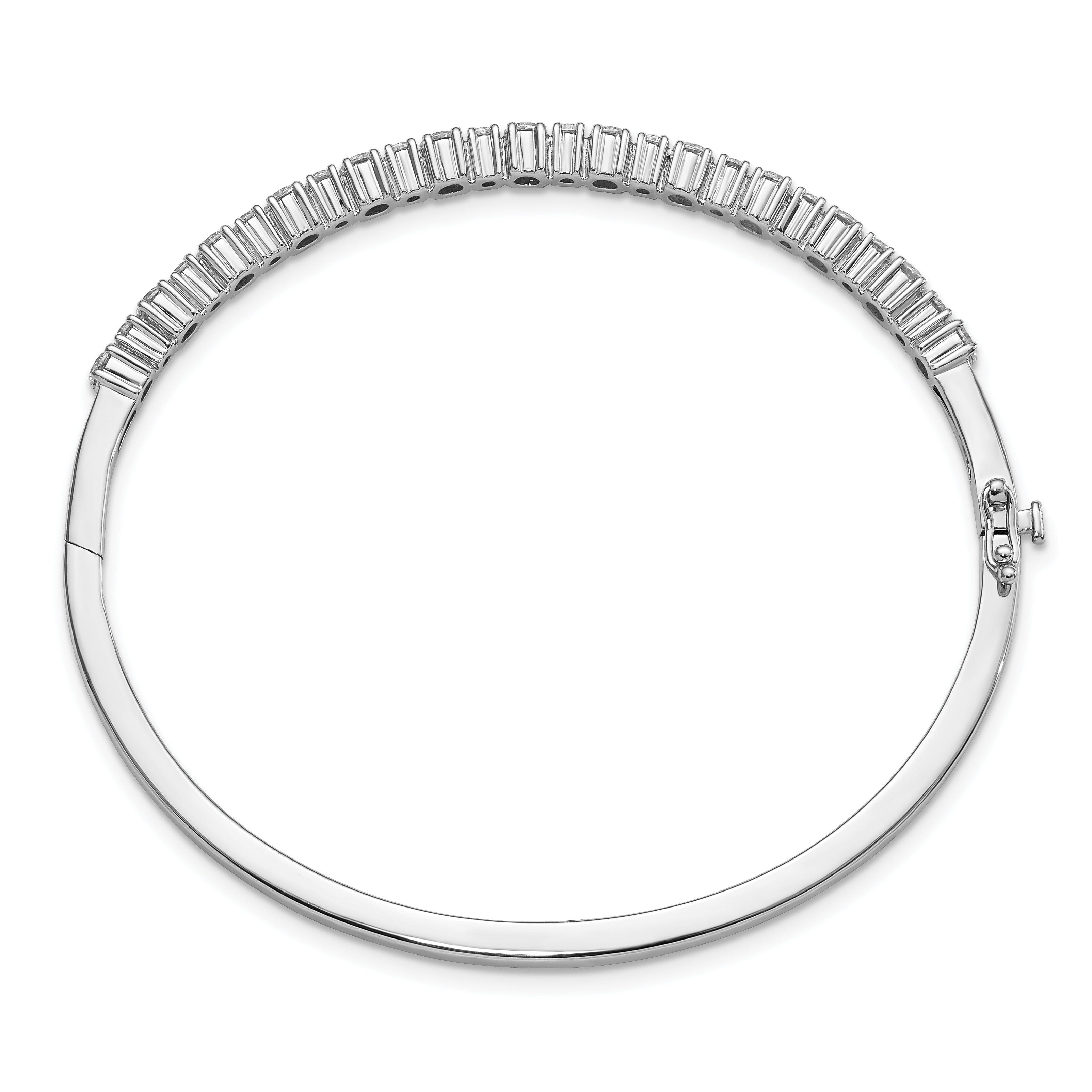 14K White Gold True Origin 1 7/8 Carat Lab Grown Diamond Vs D E F Large 8 Inch Fancy Bangle