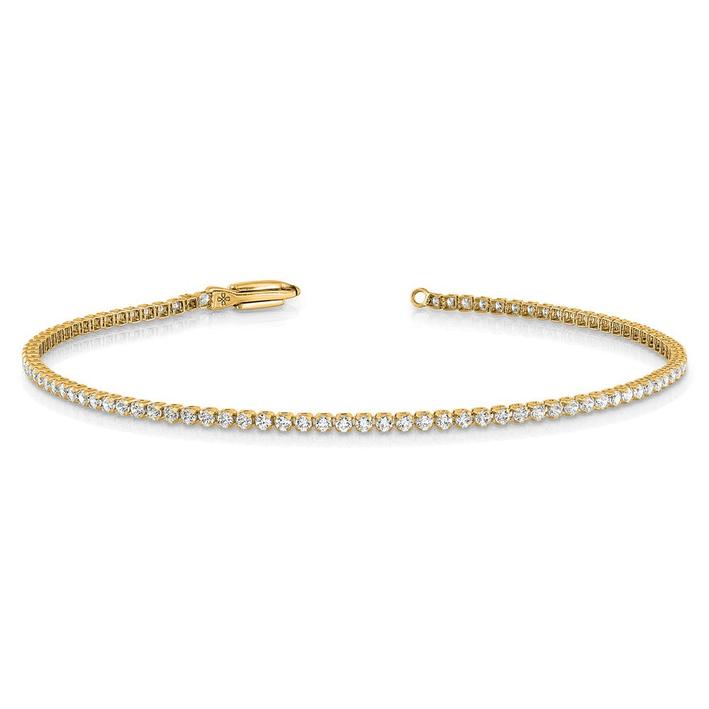 14k Yellow Gold 1 1/3 Ct. Lab Grown Diamond VS/SI+ G+ 7 inch Tennis Bracelet