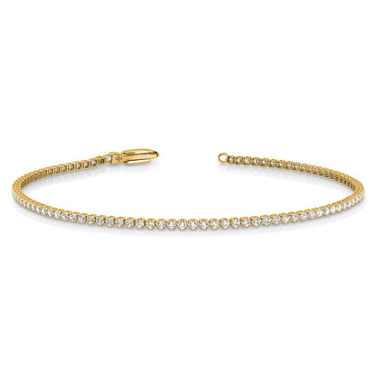 14k Yellow Gold 1 1/3 Ct. Lab Grown Diamond VS/SI+ G+ 7 inch Tennis Bracelet