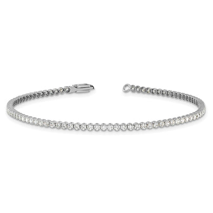 14k White Gold 2 1/8 Ct. Lab Grown Diamond VS/SI+ G+ Round Tennis Bracelet