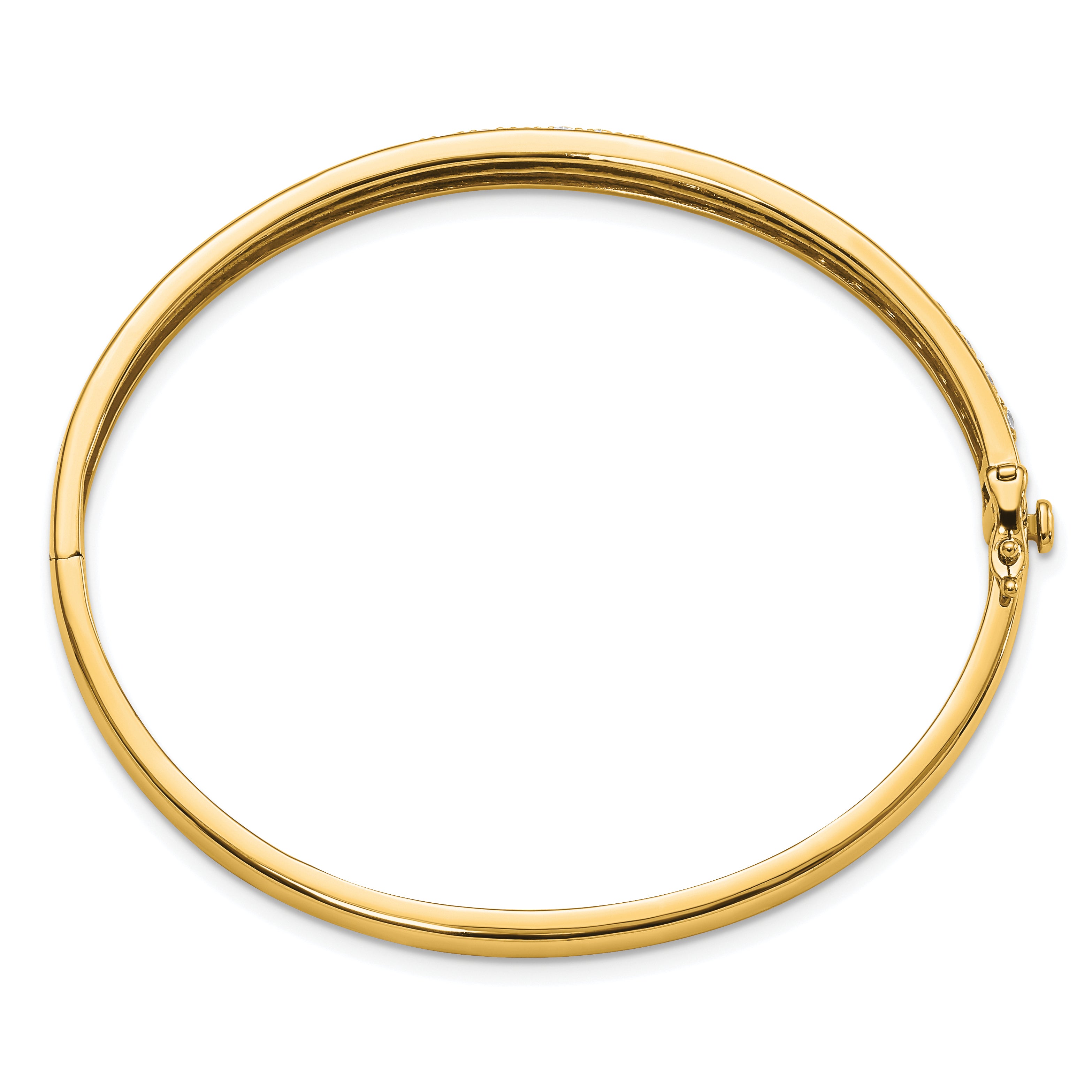 14K Yellow Gold True Origin 1 5/8 Carat Lab Grown Diamond Vs D E F 6.75 Inch Bangle